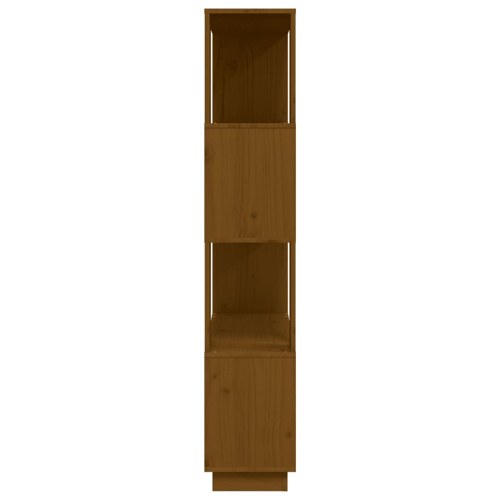 mézbarna tömör fenyőfa könyvszekrény/térelválasztó 80x25x132 cm
