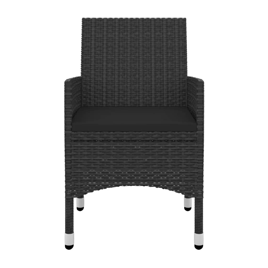 5 részes polyrattan és üveg kerti étkezőgarnitúra párnákkal
