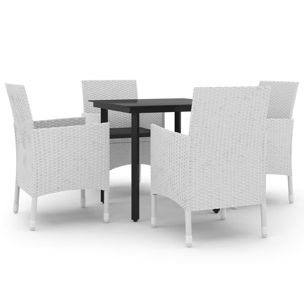5 részes polyrattan és üveg kerti étkezőgarnitúra párnákkal