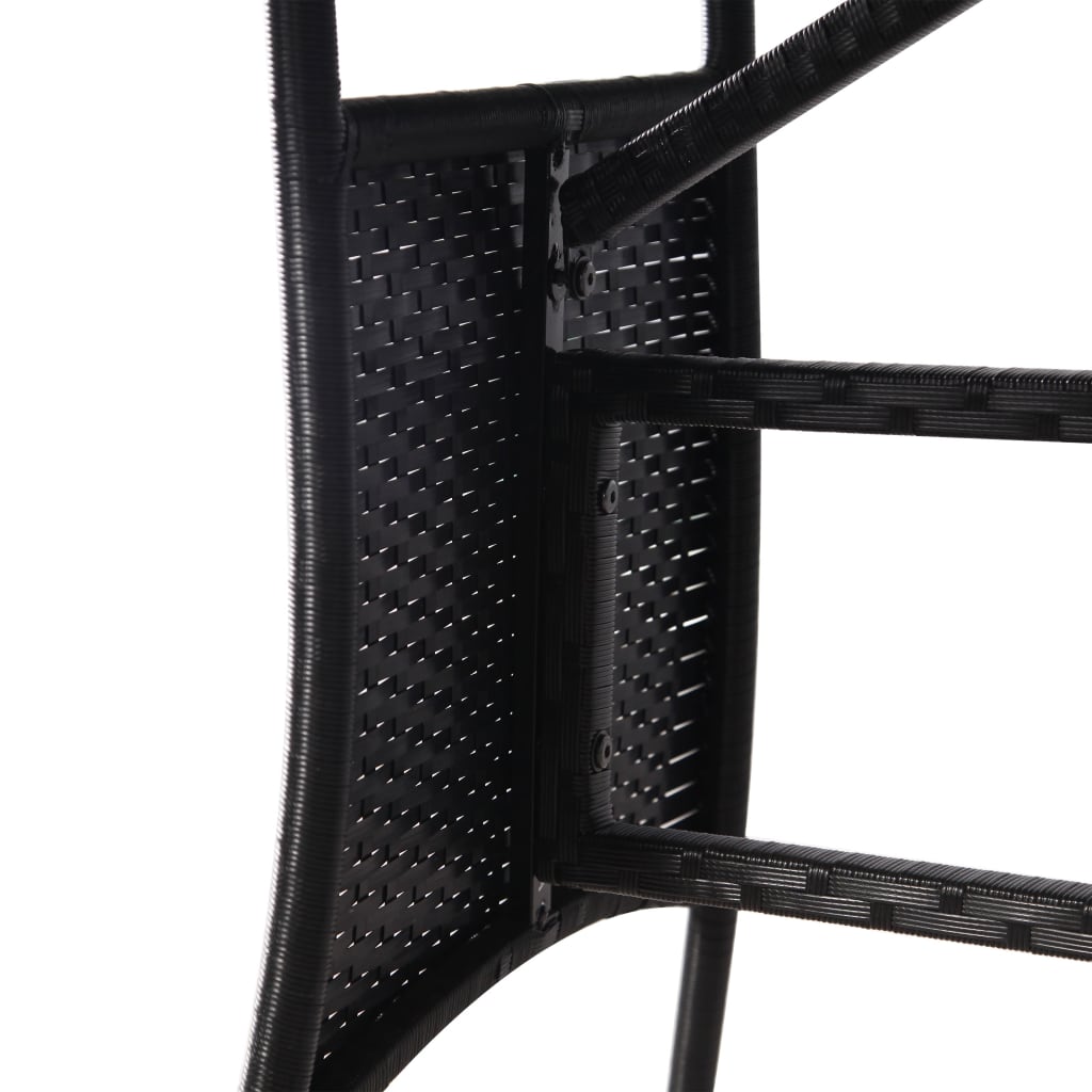 fekete polyrattan kerti asztal 140 x 80 x 74 cm