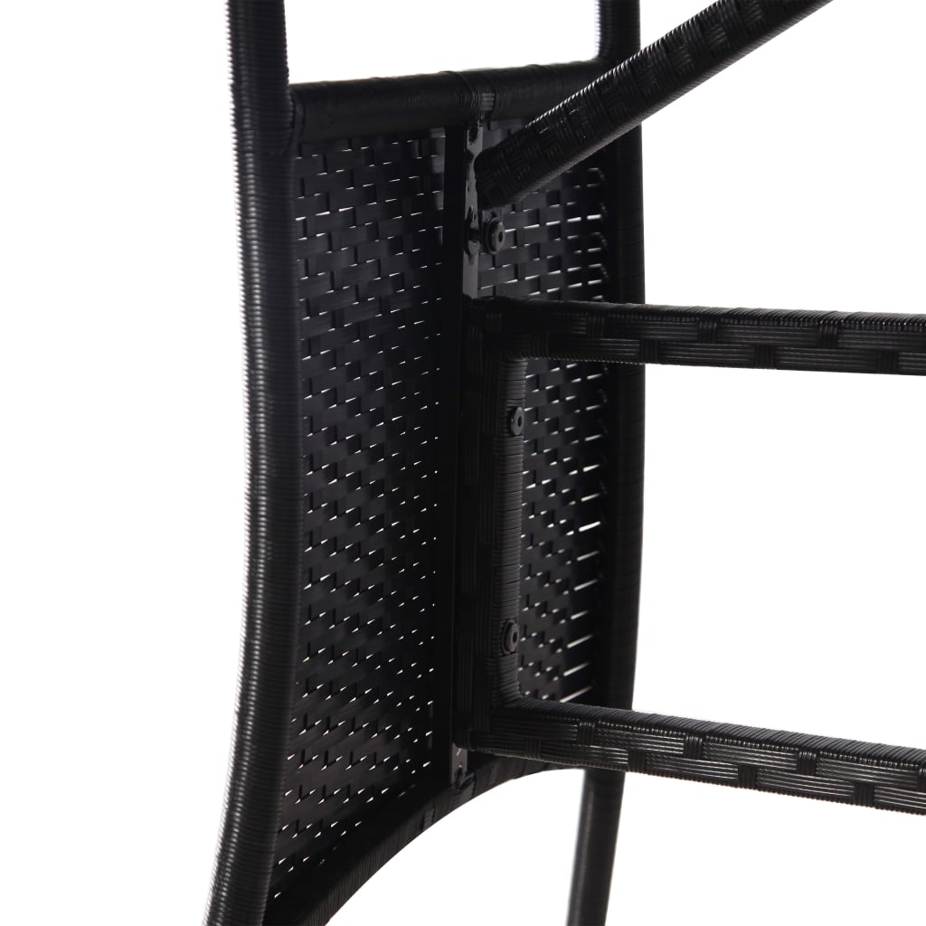 fekete polyrattan kerti asztal 170 x 80 x 74 cm