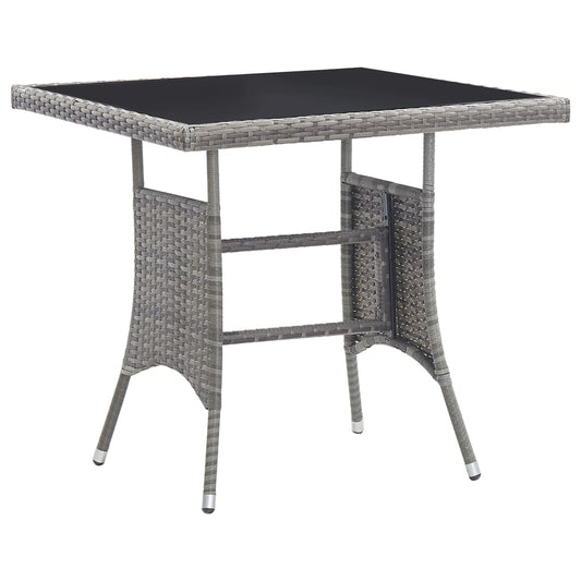 szürke polyrattan kerti asztal 80 x 80 x 74 cm