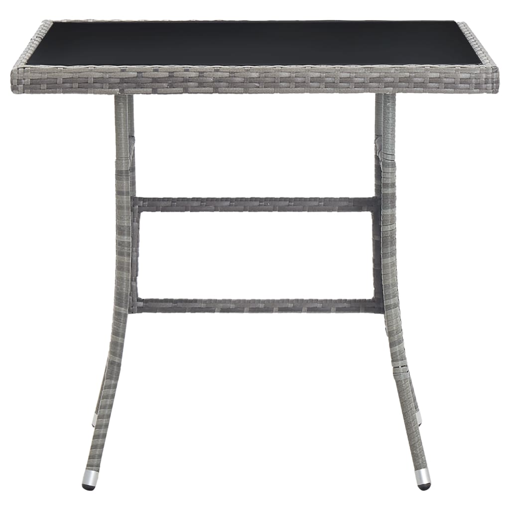 szürke polyrattan kerti asztal 80 x 80 x 74 cm