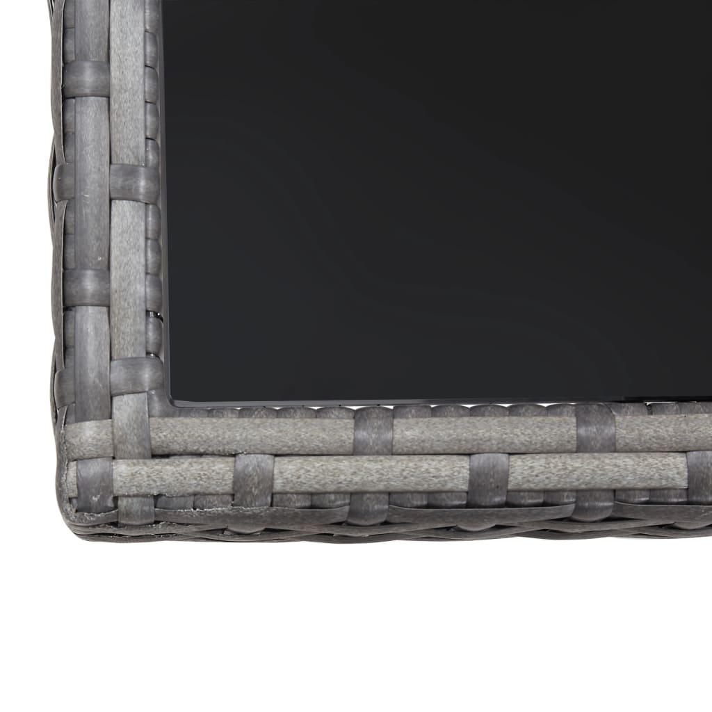 szürke polyrattan kerti asztal 80 x 80 x 74 cm
