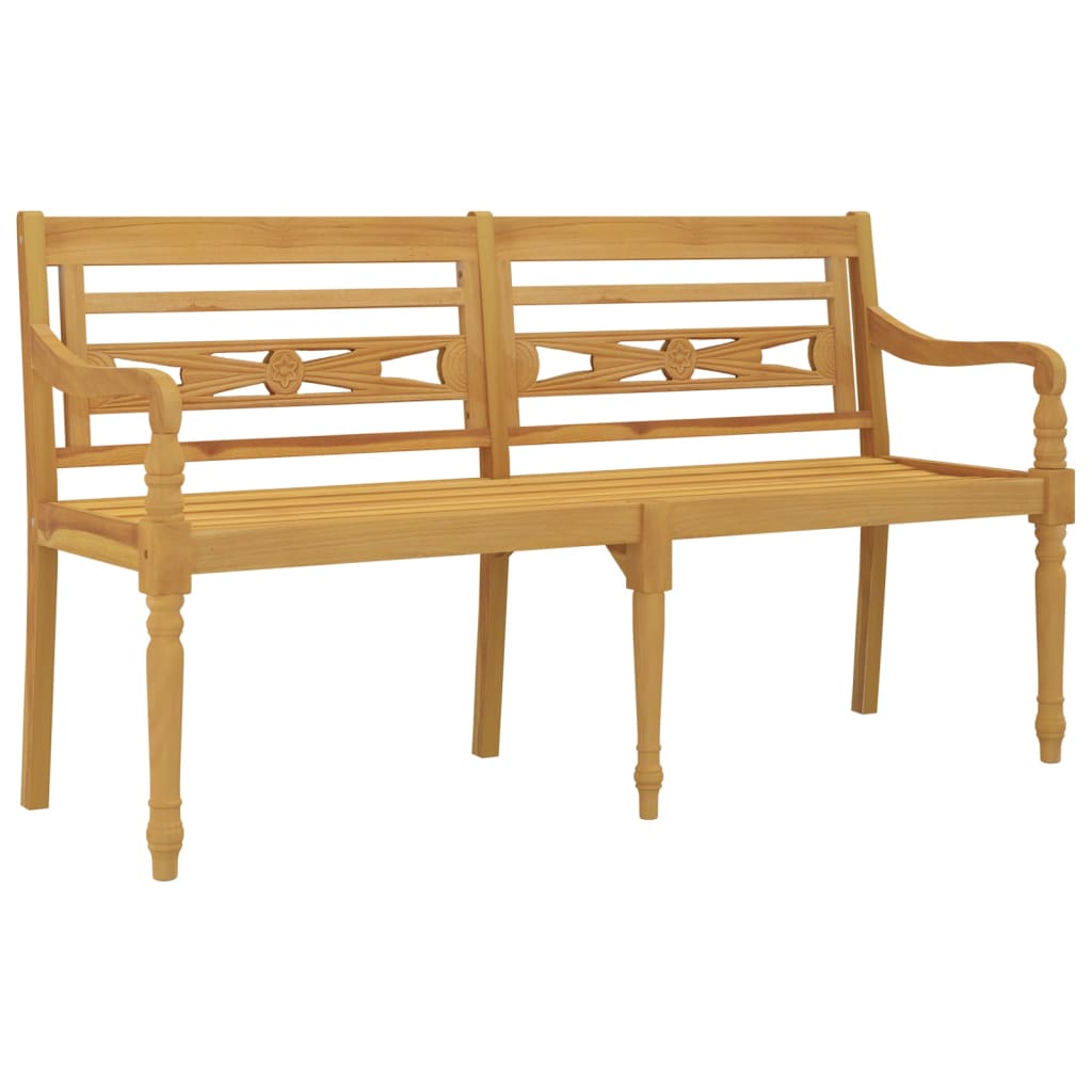tömör tíkfa Batavia pad szürke párnával 150 cm