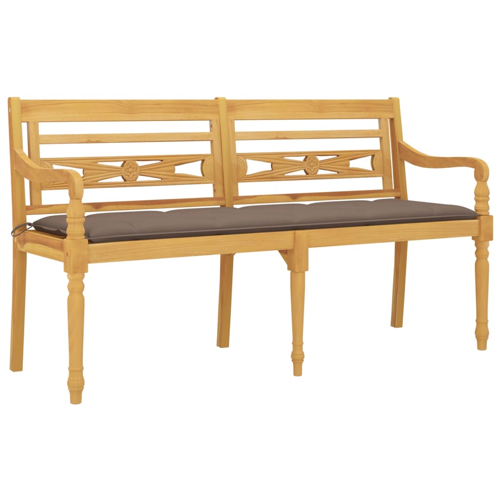 tömör tíkfa Batavia pad tópszínű párnával 150 cm