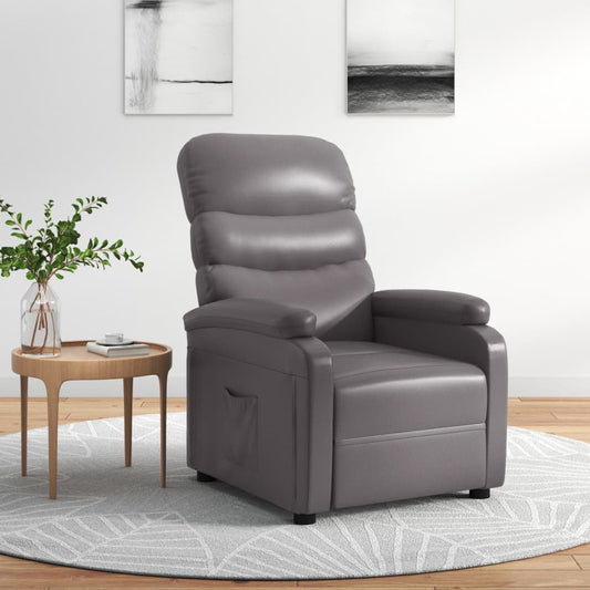 szürke műbőr dönthető fotel