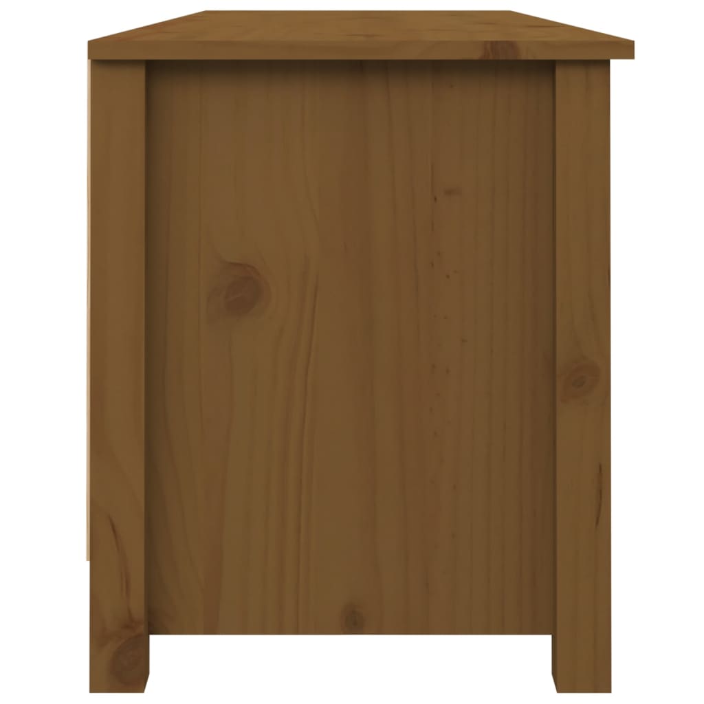 mézbarna tömör fenyőfa cipőtároló pad 110 x 38 x 45,5 cm