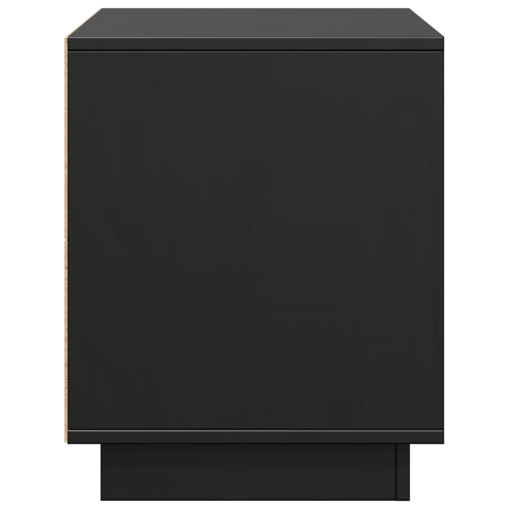 fekete tömör fenyőfa TV-szekrény 74x35x44 cm