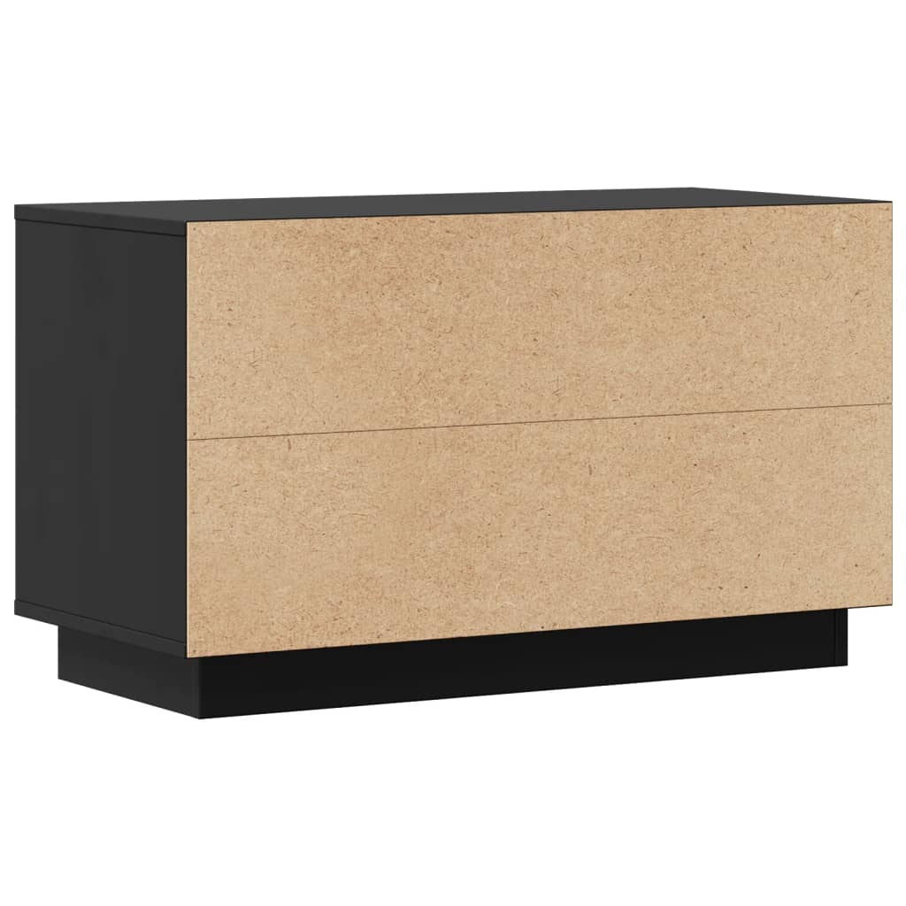 fekete tömör fenyőfa TV-szekrény 74x35x44 cm