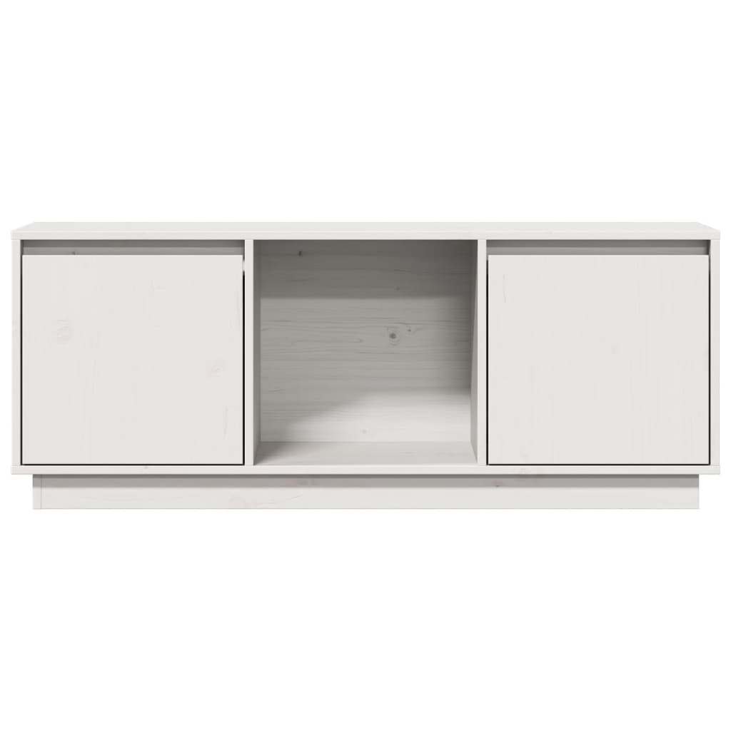fehér tömör fenyőfa TV-szekrény 110,5x35x44 cm
