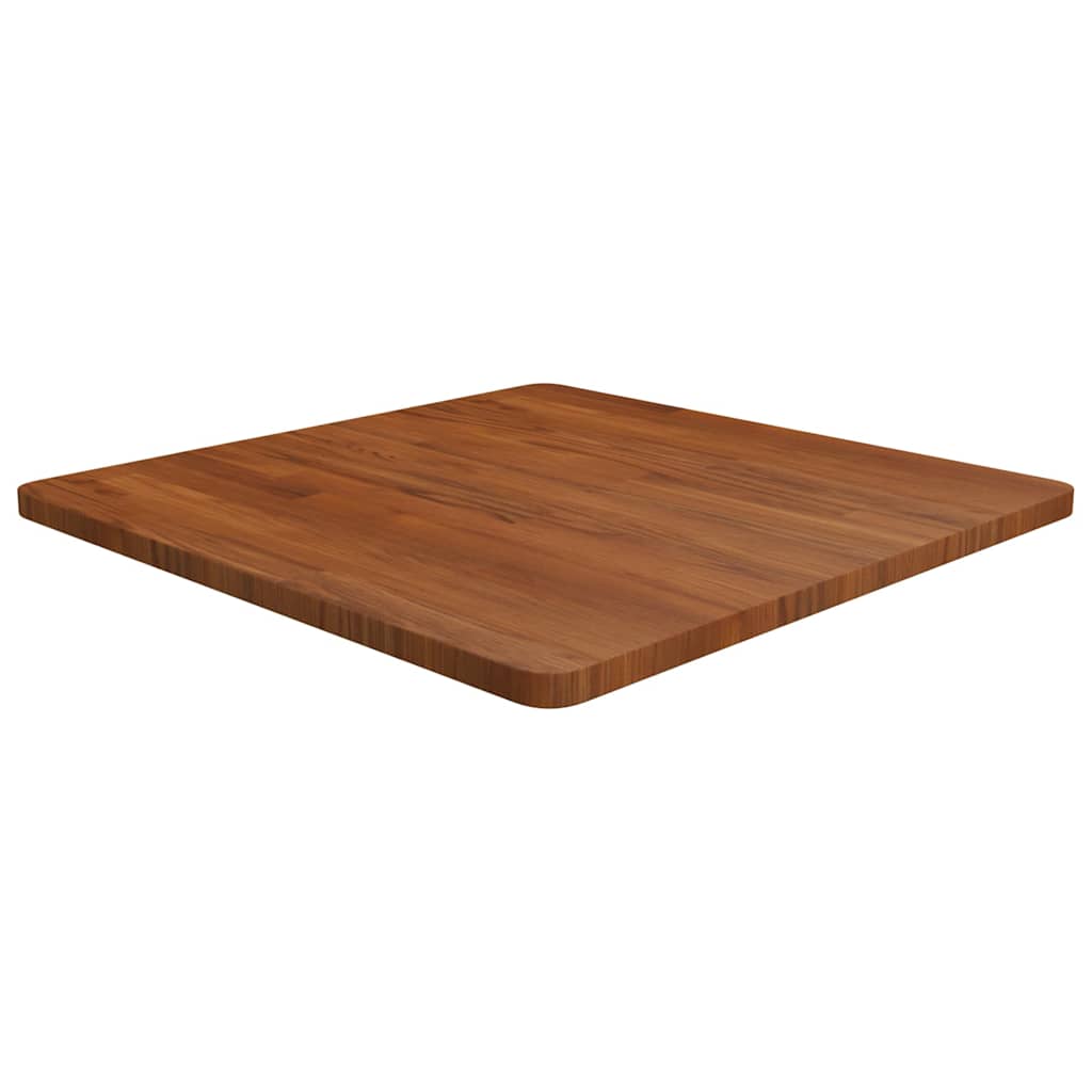 sötétbarna kezelt tömör tölgyfa négyzet asztallap 70x70x2,5cm