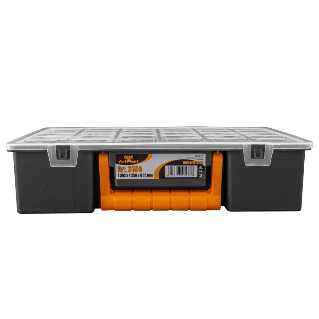 2 db PP szortírozódoboz kivehető elválasztókkal 360x250x85 mm