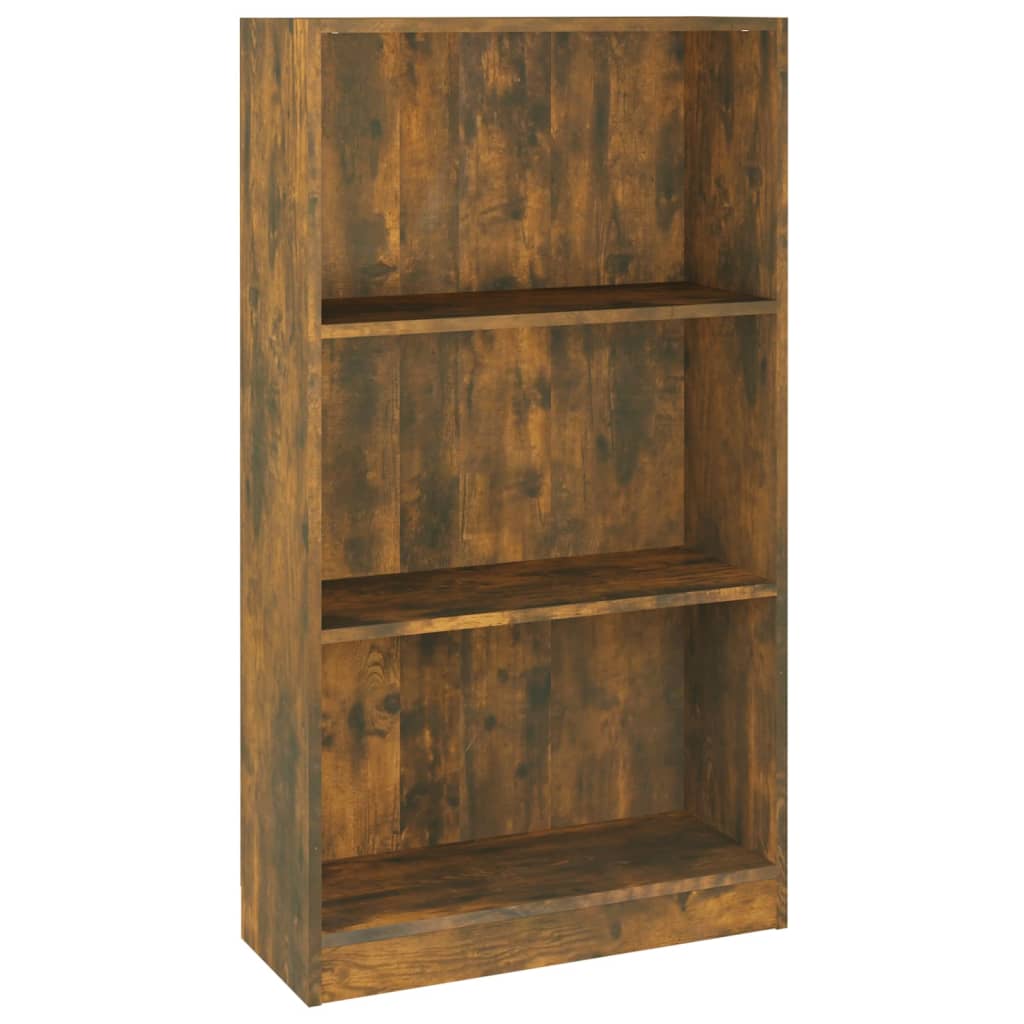 füstös tölgy színű szerelt fa könyvszekrény 60 x 24 x 109 cm
