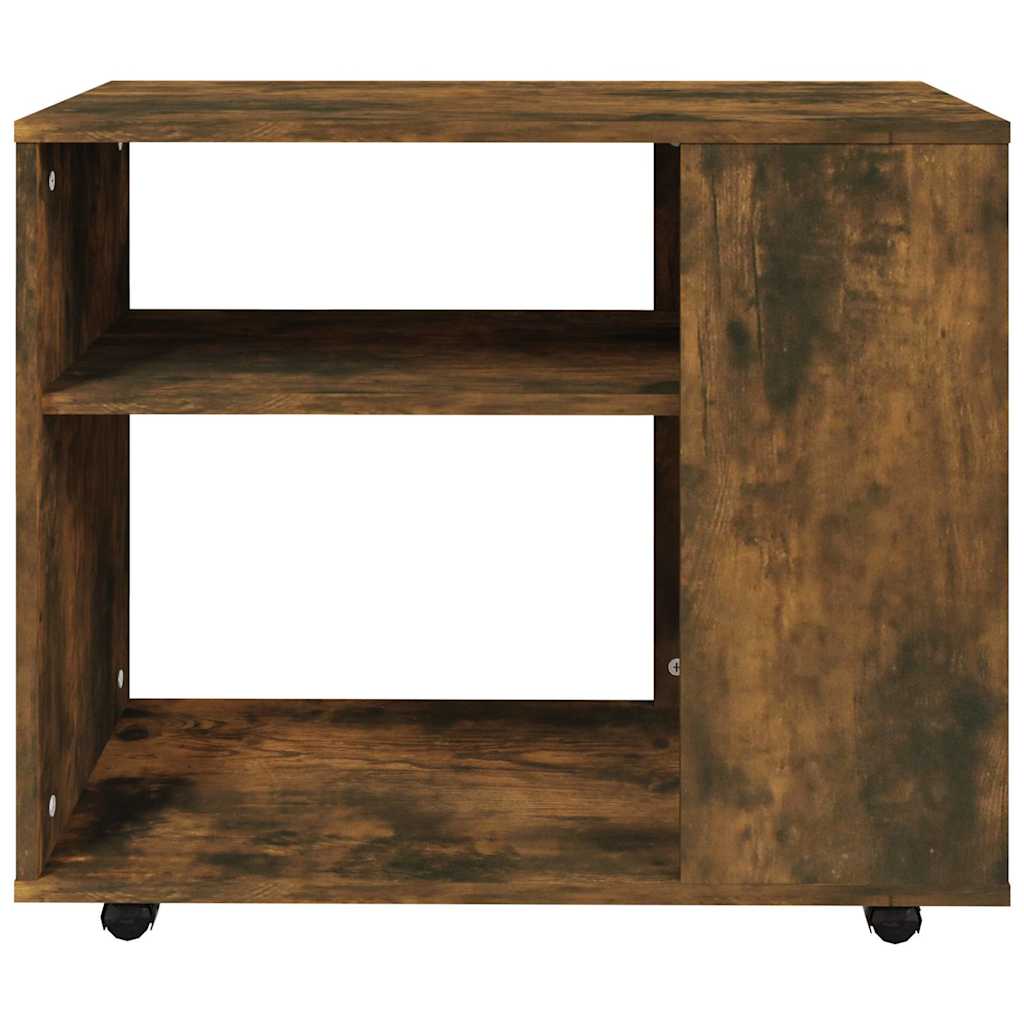 füstös tölgy színű szerelt fa kisasztal 70 x 35 x 60,5 cm