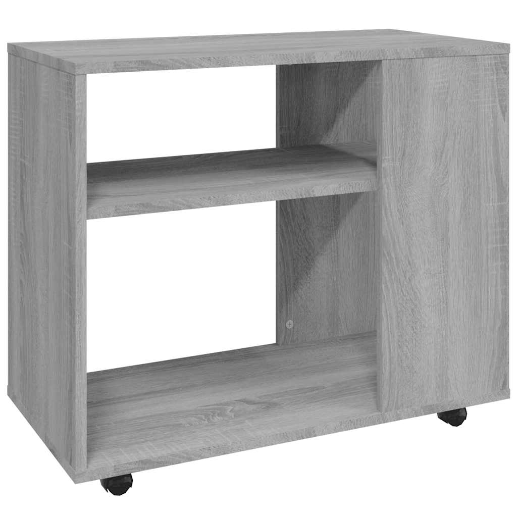 szürke sonoma színű szerelt fa kisasztal 70 x 35 x 60,5 cm