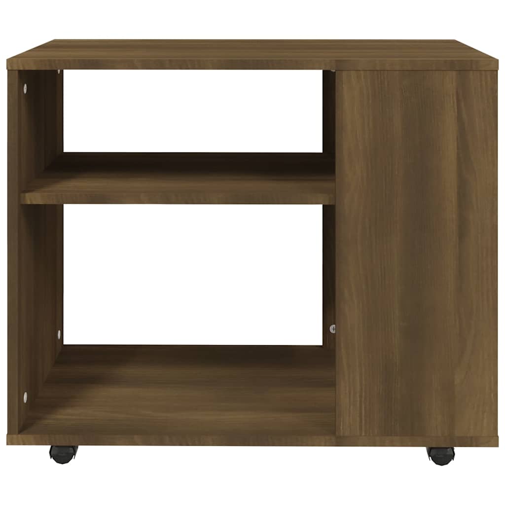barna tölgy színű szerelt fa kisasztal 70 x 35 x 60,5 cm