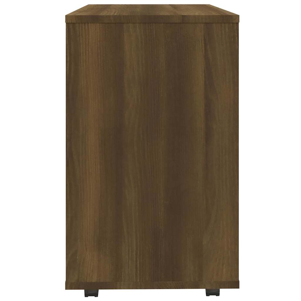 barna tölgy színű szerelt fa kisasztal 70 x 35 x 60,5 cm