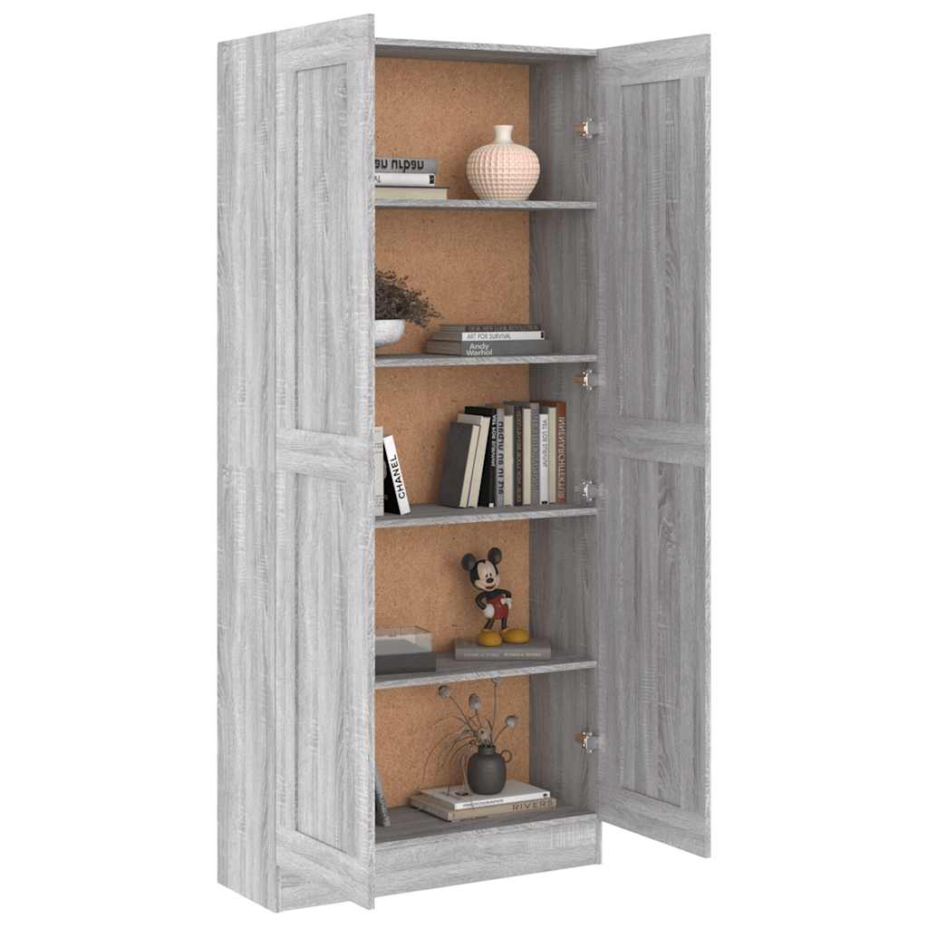 szürke sonoma színű fa fürdőszobaszekrény 82,5x30,5x185,5 cm