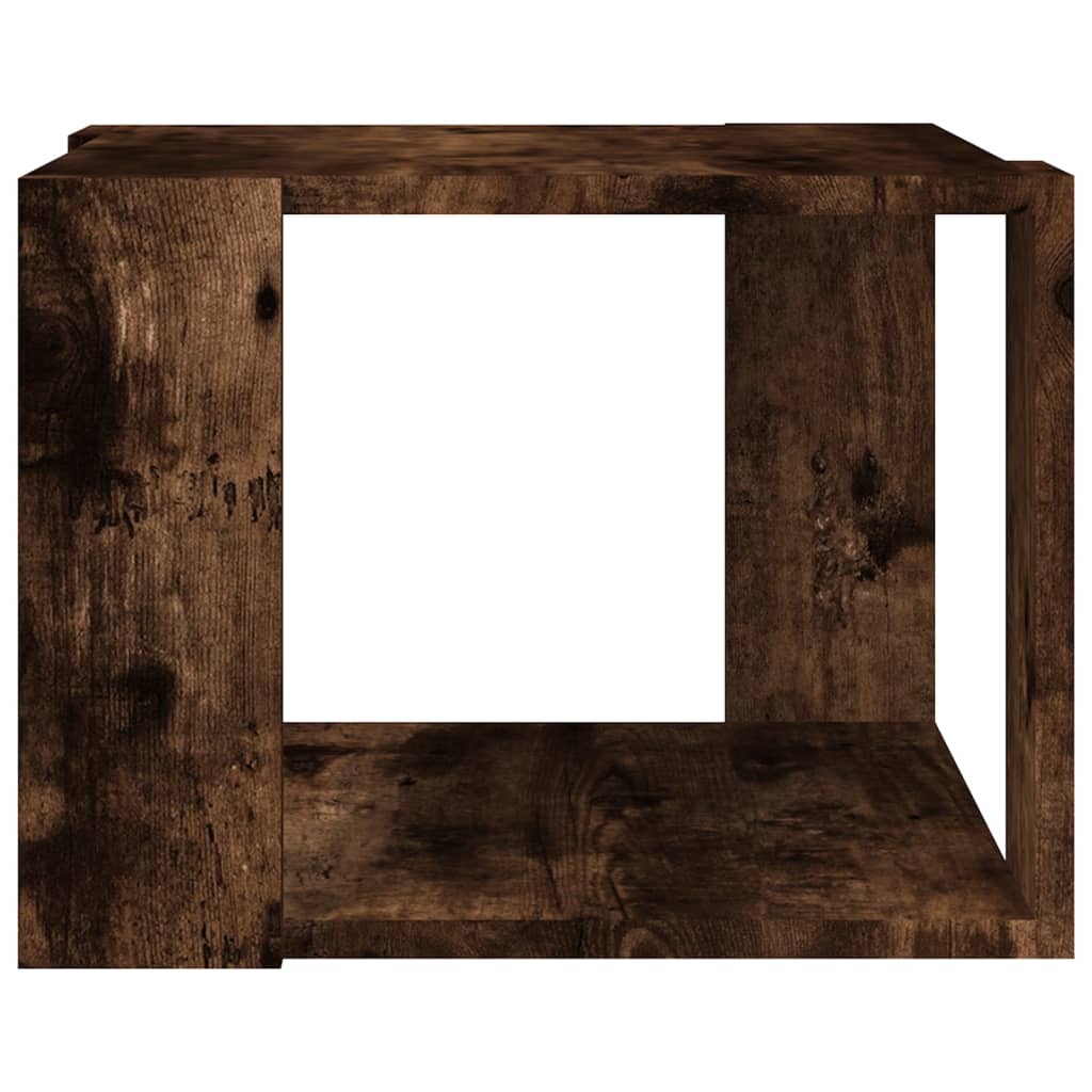 füstös tölgy színű szerelt fa dohányzóasztal 40 x 40 x 30 cm