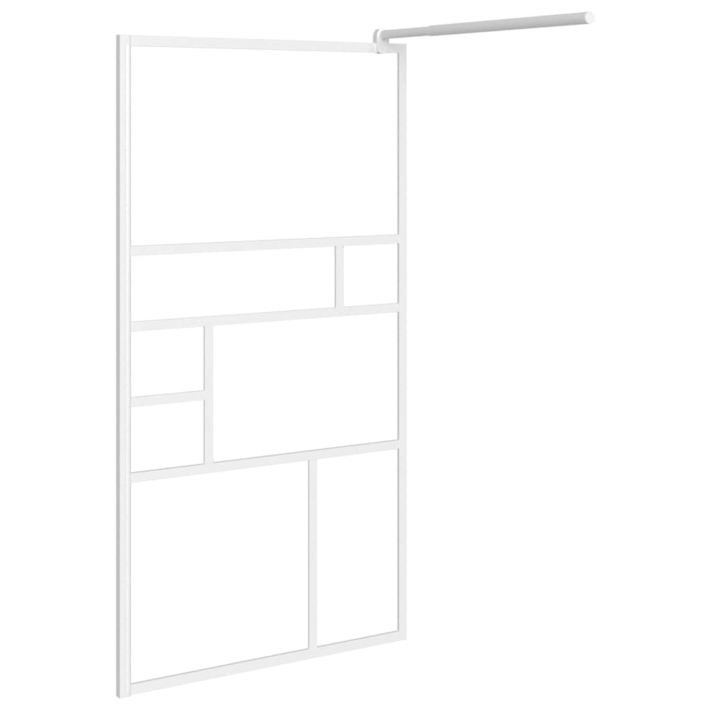 fehér ESG üveg zuhanyfal küszöb nélküli zuhanyhoz 80 x 195 cm