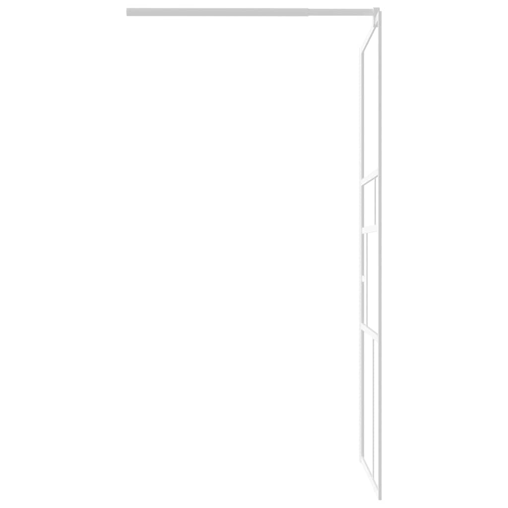 fehér ESG üveg zuhanyfal küszöb nélküli zuhanyhoz 80 x 195 cm