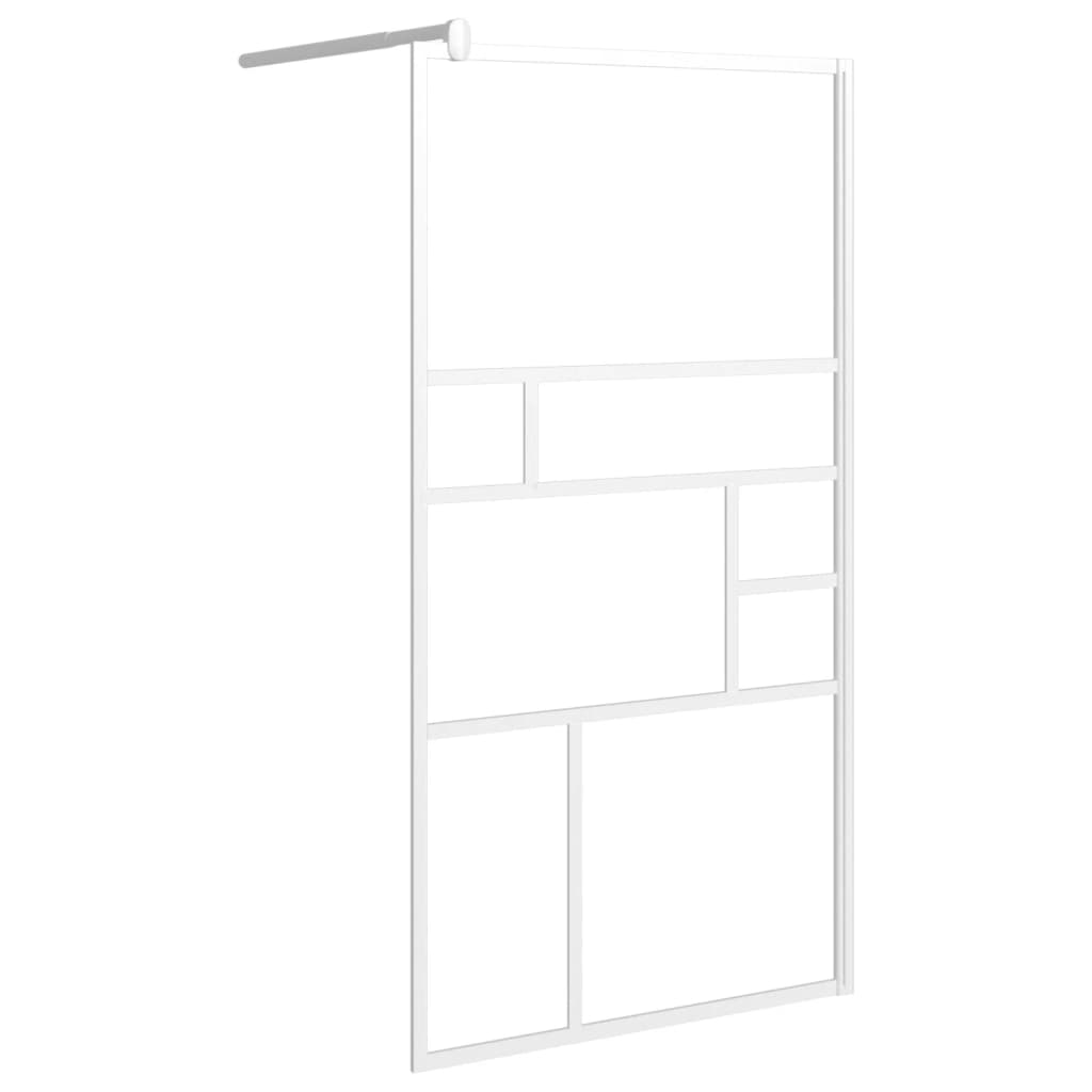 fehér ESG üveg zuhanyfal küszöb nélküli zuhanyhoz 100x195 cm