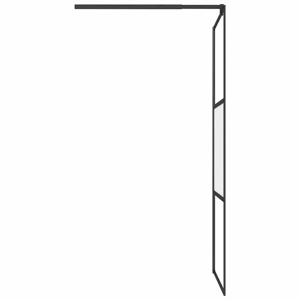 fekete selyemmatt ESG üveg zuhanyfal 90x195 cm