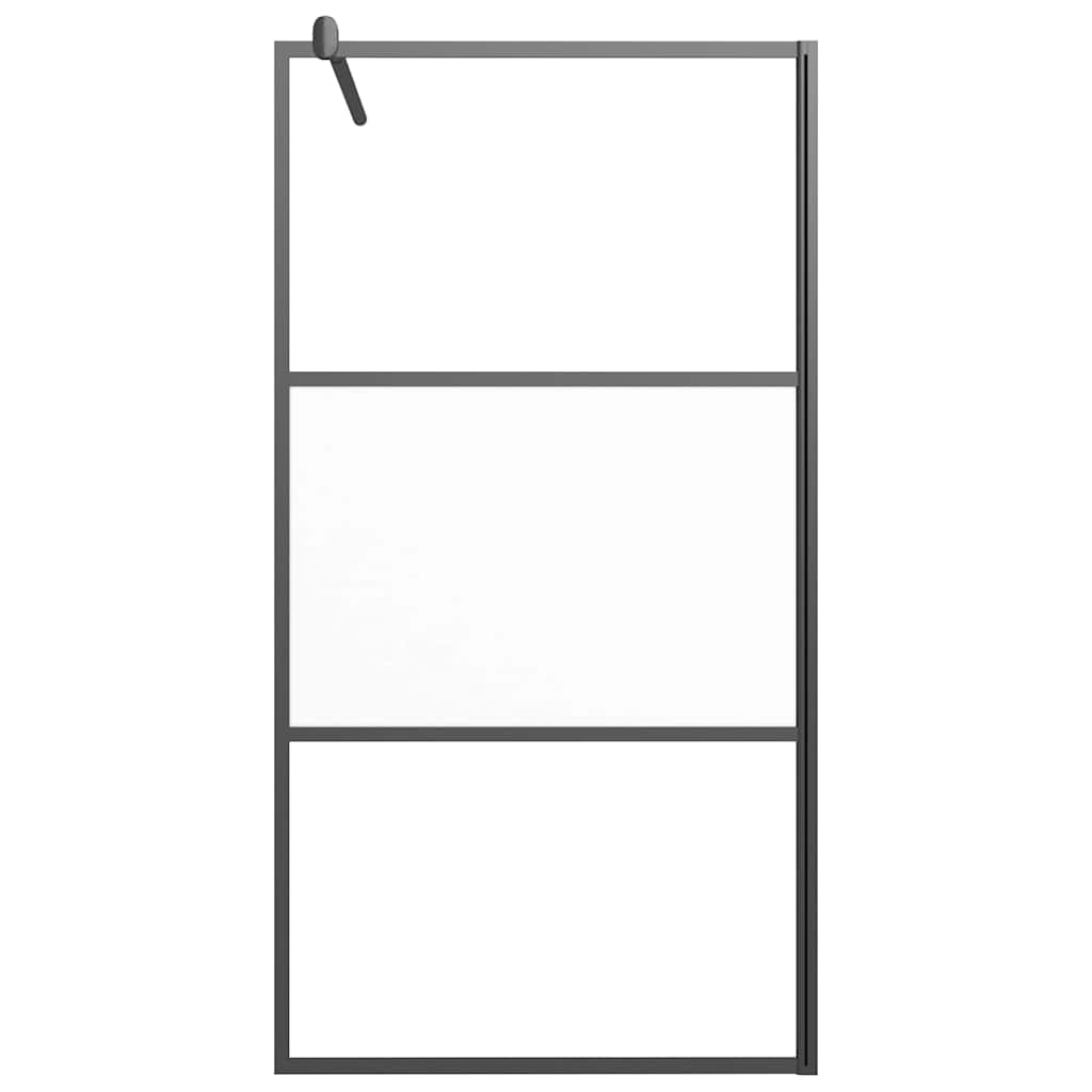 fekete selyemmatt ESG üveg zuhanyfal 100x195 cm