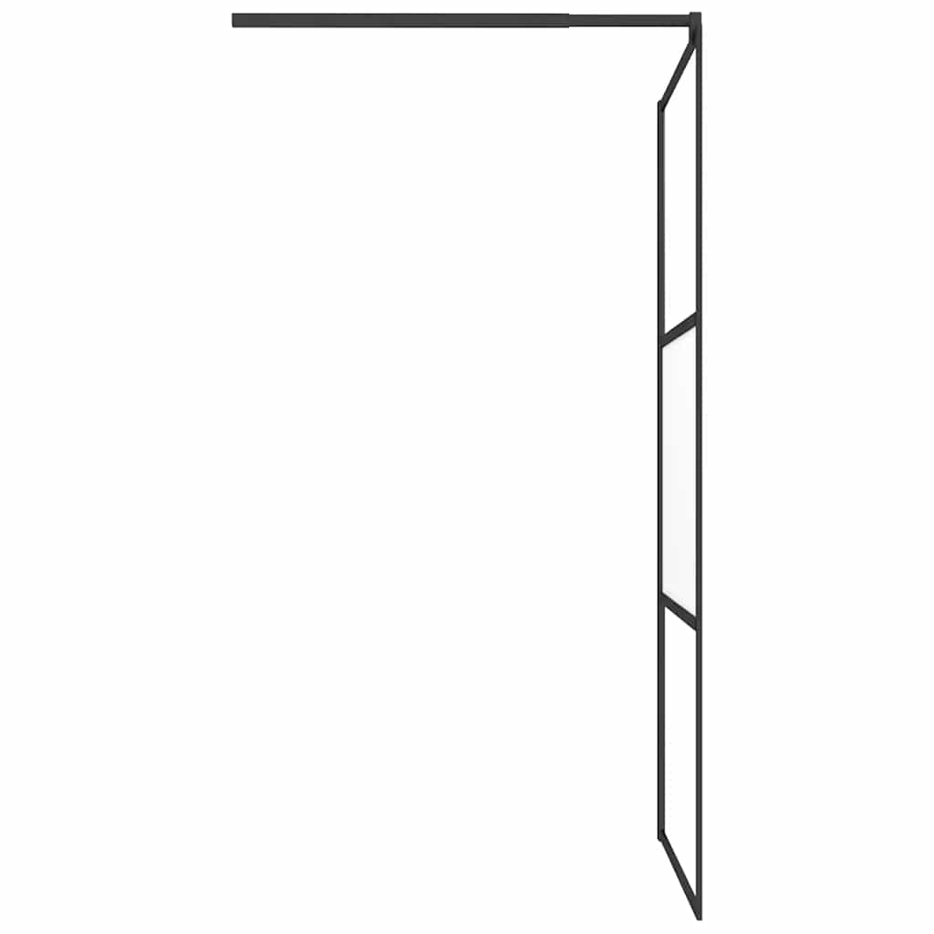 fekete selyemmatt ESG üveg zuhanyfal 100x195 cm