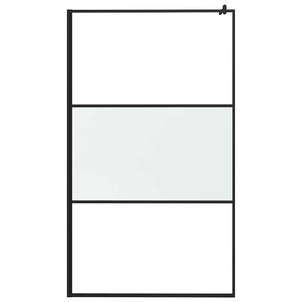 fekete selyemmatt ESG üveg zuhanyfal 115x195 cm