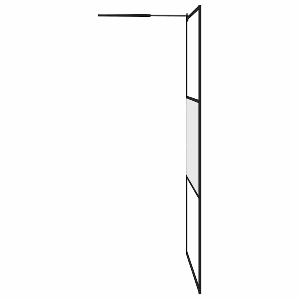 fekete selyemmatt ESG üveg zuhanyfal 115x195 cm