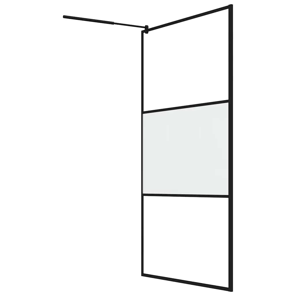 fekete selyemmatt ESG üveg zuhanyfal 115x195 cm