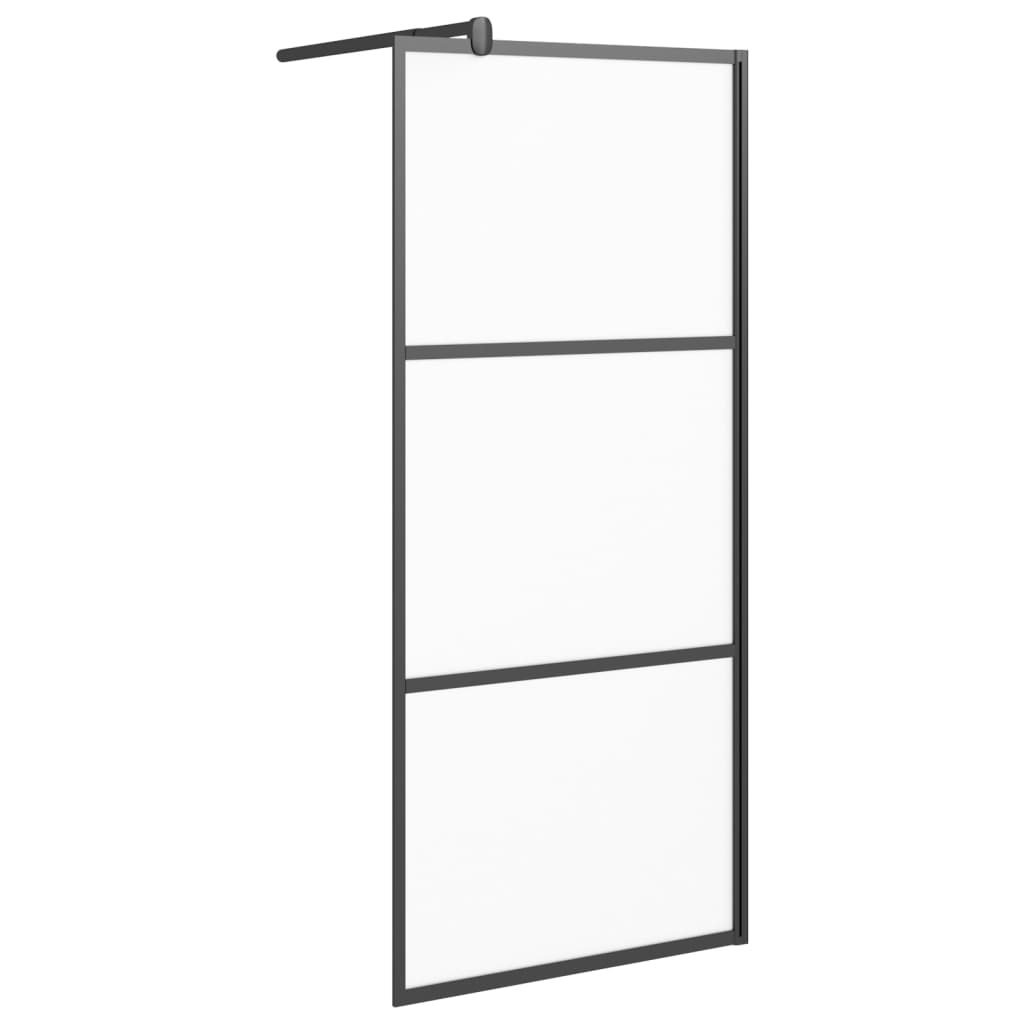 fekete ESG tejüveg zuhanyfal küszöb nélküli zuhanyhoz 80x195 cm