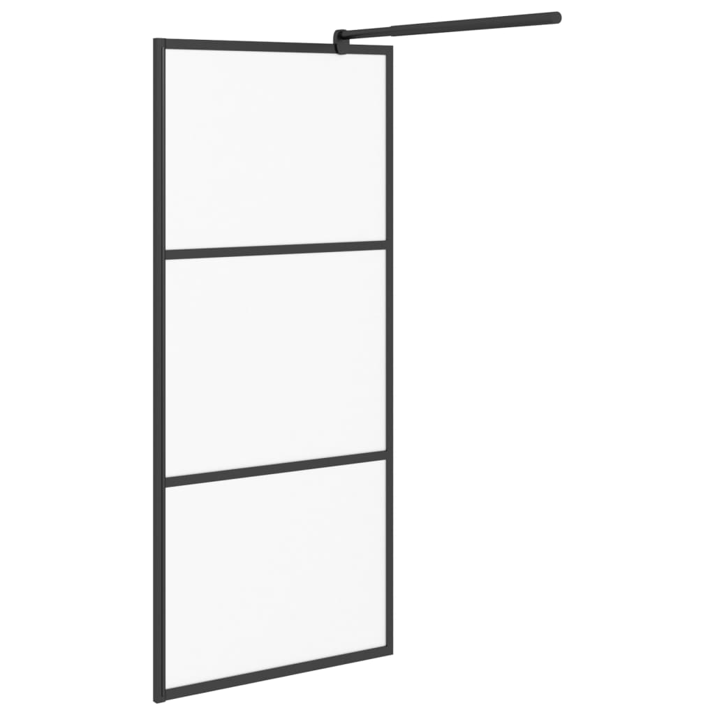 fekete ESG tejüveg zuhanyfal küszöb nélküli zuhanyhoz 80x195 cm