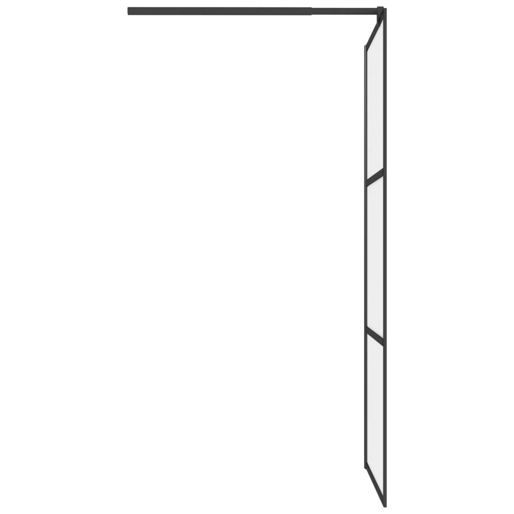 fekete ESG tejüveg zuhanyfal küszöb nélküli zuhanyhoz 80x195 cm