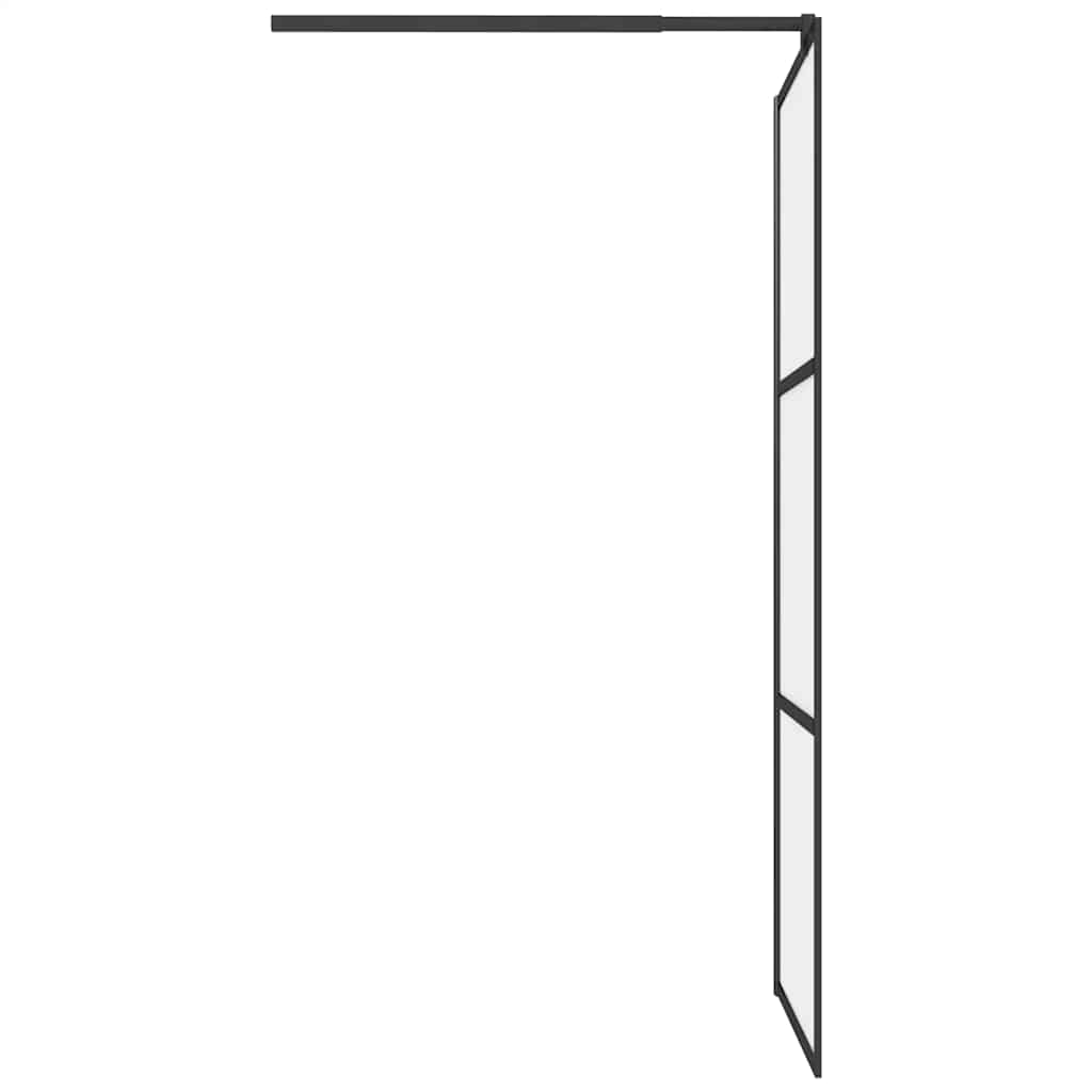fekete ESG tejüveg zuhanyfal küszöb nélküli zuhanyhoz 90x195 cm
