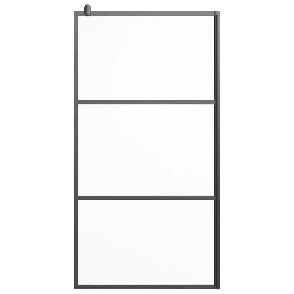 fekete ESG tejüveg zuhanyfal küszöb nélküli zuhanyhoz 80x195 cm