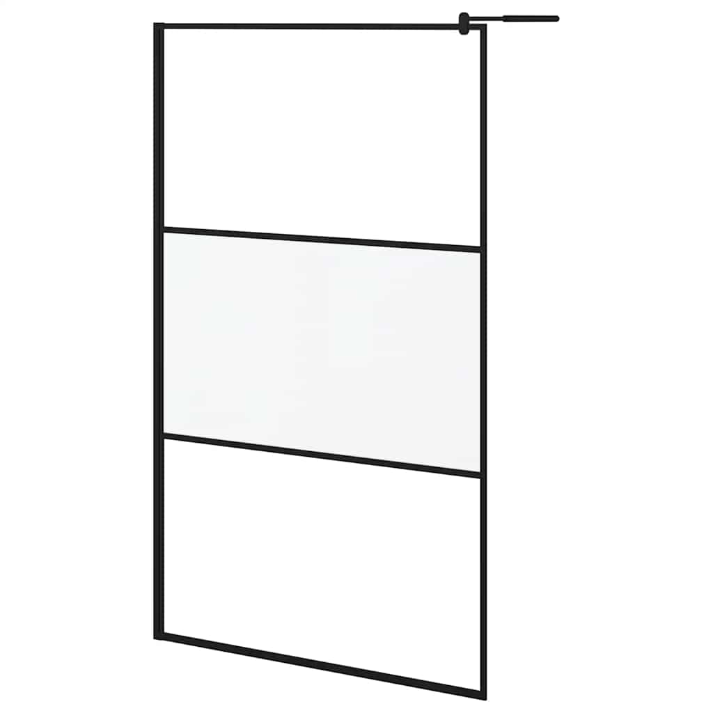 fekete ESG tejüveg zuhanyfal küszöb nélküli zuhanyhoz 115x195cm