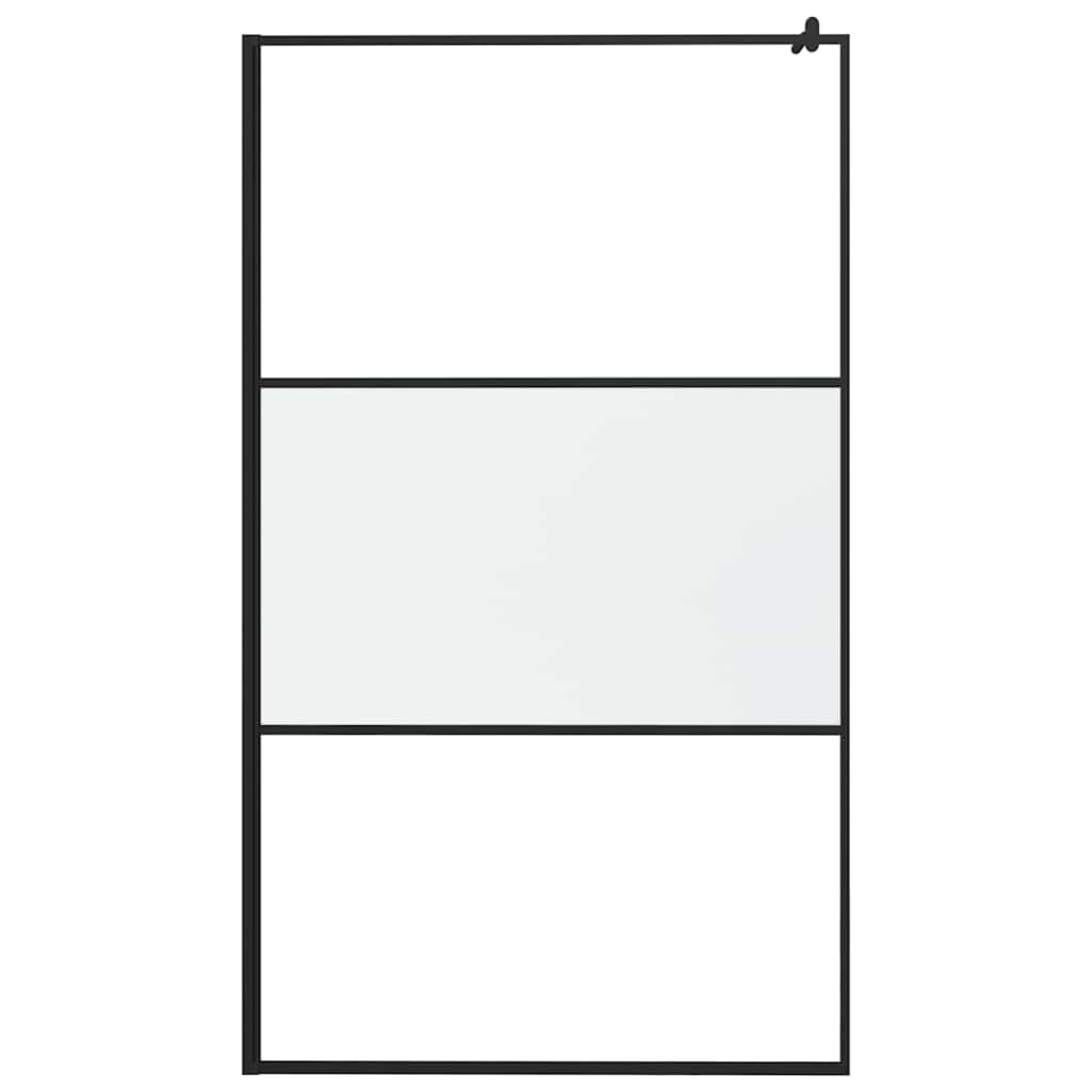 fekete ESG tejüveg zuhanyfal küszöb nélküli zuhanyhoz 115x195cm
