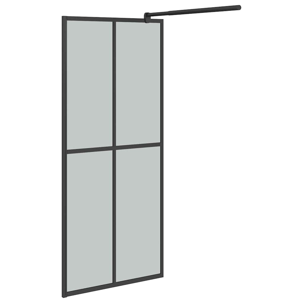 sötét edzett üveg zuhanyfal küszöb nélküli zuhanyhoz 90x195cm