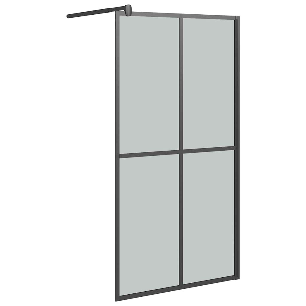 sötét edzett üveg zuhanyfal küszöb nélküli zuhanyhoz 100x195cm