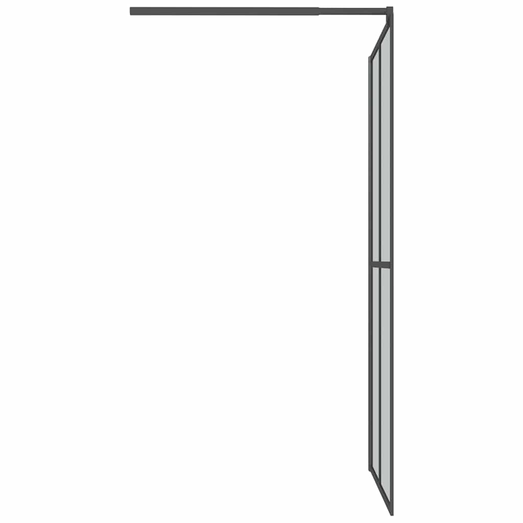 sötét edzett üveg zuhanyfal küszöb nélküli zuhanyhoz 100x195cm