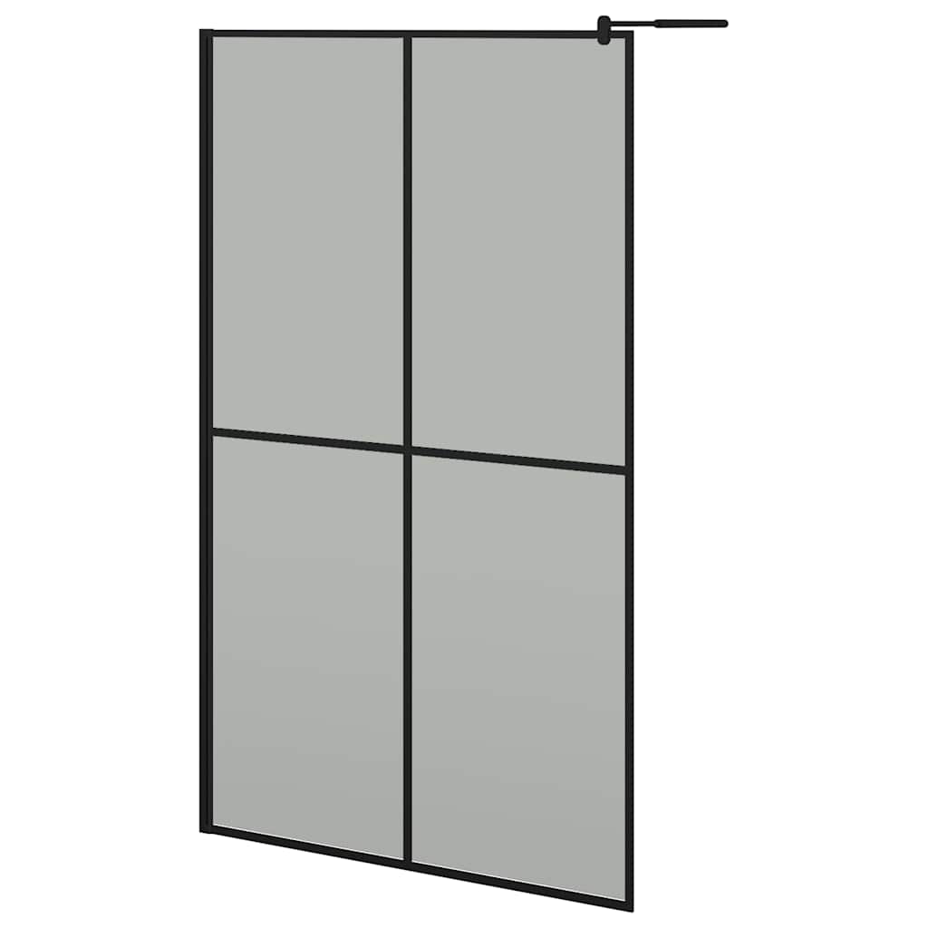 sötét edzett üveg zuhanyfal küszöb nélküli zuhanyhoz 118x190 cm