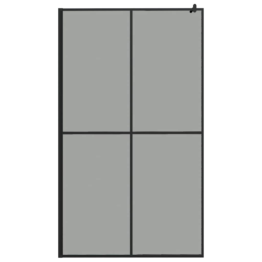 sötét edzett üveg zuhanyfal küszöb nélküli zuhanyhoz 118x190 cm