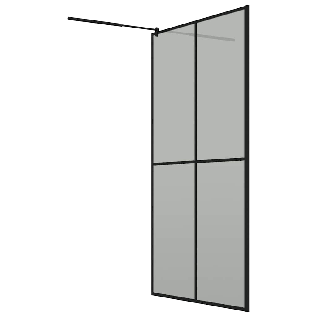 sötét edzett üveg zuhanyfal küszöb nélküli zuhanyhoz 118x190 cm