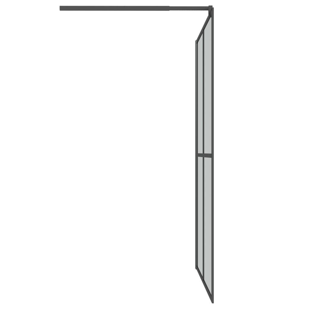 sötét edzett üveg zuhanyfal küszöb nélküli zuhanyhoz 140x195 cm