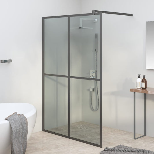 sötét edzett üveg zuhanyfal küszöb nélküli zuhanyhoz 140x195 cm