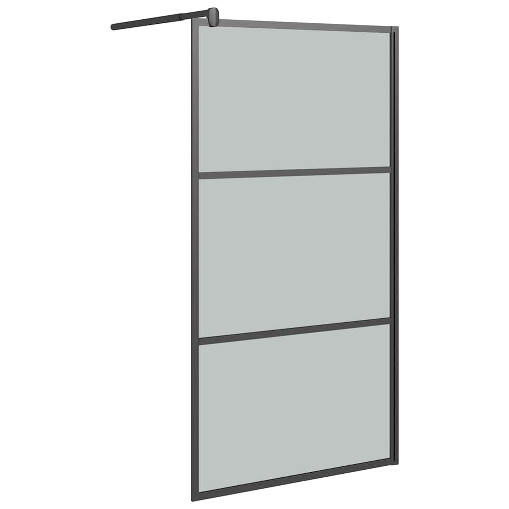 fekete sötét ESG üveg zuhanyfal 115x195cm
