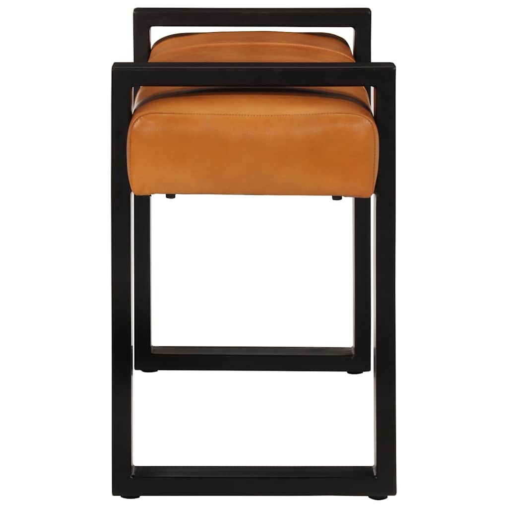 fekete-barna valódi kecskebőr pad 110 cm